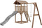 AXI Beach Tower Speeltoestel in Bruin - Speeltoren met Enkele Schommel, Grijze Glijbaan en Zandbak - FSC hout - Speelhuis op palen voor de tuin