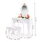 Kaptafel kind - met spiegel en kruk - 50x33x92,5 cm - wit