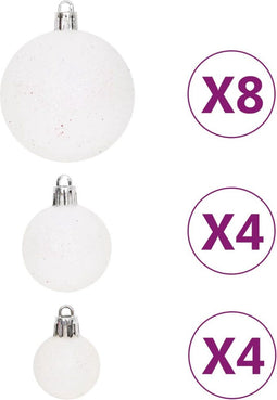 vidaXL - 64-delige - Kerstballenset - rood - en - wit