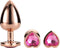 Dream Toys - Aluminium anaalplug set met siersteen 3 delig Gleaming Love - Roségoud