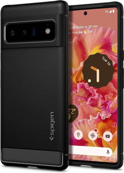 Spigen Rugged Armor - Soft case - TPU - Google Pixel 6 Pro - Zwart