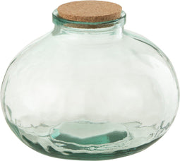 J-Line voorraadpot Rond Kurk - glas - small