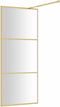 vidaXL - Inloopdouchewand - transparant - 90x195 - cm - ESG-glas - goudkleurig
