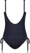 CYELL Midnight Zebra - Badpak - Voorgevormde cups V-hals - Dierenprint Donkerblauw