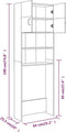 vidaXL - Wasmachinekast - 64x25,5x190 - cm - bruin - eikenkleur