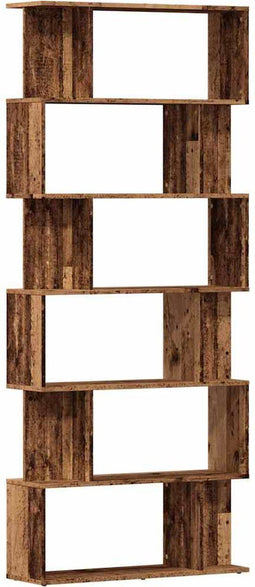 vidaXL - Boekenkast - 80x24x192 - cm - bewerkt - hout - oud - houtkleurig