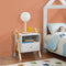 Jamie Nachtkastje - Kindernachtkastje - 1 Lade - Wit/Houtkleur