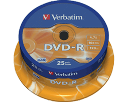 Verbatim DVD-R - 4,7 GB - 25 stuks op spindel (25 stuks)