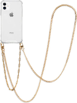 iMoshion Hoesje Geschikt voor iPhone 11 Hoesje Met Koord - iMoshion Backcover met koord + armband - Ketting - goud