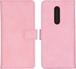 iMoshion Hoesje Geschikt voor OnePlus 8 Hoesje Met Pasjeshouder - iMoshion Luxe Bookcase - Roze