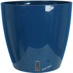 RIVIERA EVA NEW ronde bloembak - Kunststof - Diameter 31 cm - Blauw