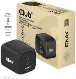 Club 3D CAC-1913 - Reisoplader - 65W USB-A en 2x USB-C - Zwart