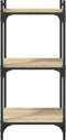 vidaXL - Boekenkast - 3-laags - 40x30x86 - cm - bewerkt - hout - sonoma - eikenkleurig
