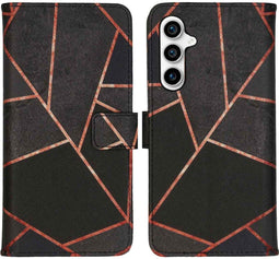iMoshion Hoesje Geschikt voor Samsung Galaxy S23 FE Hoesje Met Pasjeshouder - iMoshion Design Softcase Bookcase - Zwart / Black Graphic