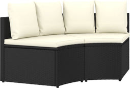 vidaXL - 2-delige - Loungeset - met - kussens - poly - rattan - zwart