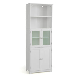 Coast Badkamerkast - MDF - 6 opbergvakken - 60 x 30 x 163 cm - Wit