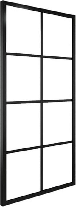 vidaXL - Schuifdeur - 90x205 - cm - aluminium - en - ESG-glas - zwart
