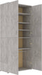 vidaXL - Schoenenkast - 80x39x178 - cm - bewerkt - hout - betongrijs