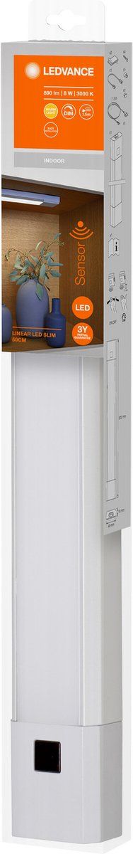 LEDVANCE Batterij-aangedreven armatuur LED: voor kastonderzijden, Linear LED Slim / 8 W, 22-…24- V, stralingshoek: 11-, Warm wit, 3- K, body materiaal: aluminum/polycarbonate (pc), IP2-