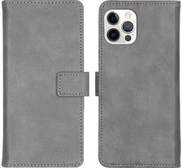 iMoshion Hoesje Geschikt voor iPhone 12 Pro / 12 Hoesje Met Pasjeshouder - iMoshion Luxe Bookcase - Grijs