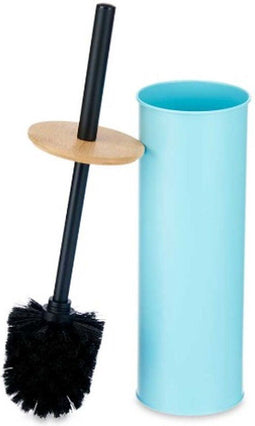 Toiletborstel Blauw Metaal Bamboe Plastic 9,5 X 27 X 9,5 cm (6 Stuks)