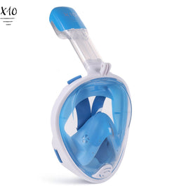 X10 Snorkelmasker - Full Face Masker - Panoramisch zicht - Blauw - L/XL