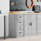 vidaXL - Garagekast - 30x51x85 - cm - massief - grenenhout - grijs - sonoma