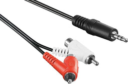 Wentronic 50213 - 3,5mm Jack naar Tulp 2RCA kabel - 150cm - Rood Wit Zwart