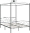 vidaXL - Hemelbedframe - metaal - grijs - 160x200 - cm