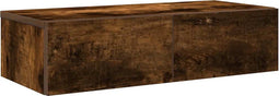vidaXL - Wandschap - met - lades - 60x26,5x15 - cm - bewerkt - hout - gerookt - eiken