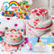 Taartversieringsset 325 stuks draaitafeltaartplaat taartdecoratie gebakhoes gebakstool met 54 buismondstukken voor verjaardagen feest Ontwerp Kleurrijke Papieren Taarttopper HELLO KITTY-Thema