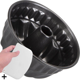 COOCK Tulband - Bakvorm - Antiaanbaklaag - 23 cm Diameter - Incl. Deegschraper & E-Book