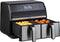 Inventum GF800HLD - Dubbele airfryer - 2 x 4 liter - 8 programma's - Dual cook functie - 80 tot 200 graden - PFAS vrij - Zwart/RVS