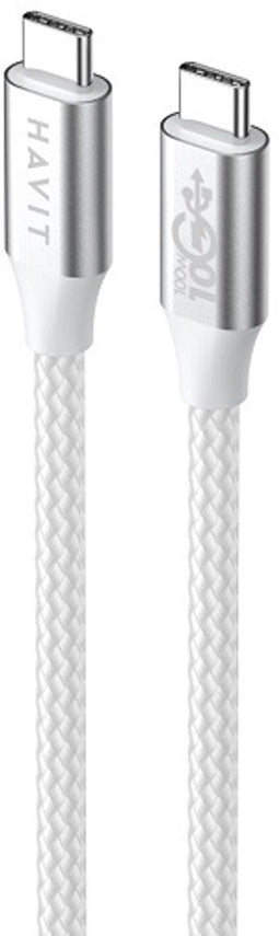 Havit 6939119066758 USB-kabel 1 m USB C Grijs, Wit