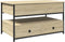 vidaXL - Salontafel - 85x50x50 - cm - bewerkt - hout - en - metaal - sonoma - eikenkleur