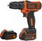 BLACK+DECKER BDCDD12 - Accuschroefboormachine - 10,8V lithium-ion met 2 accu's en snellader