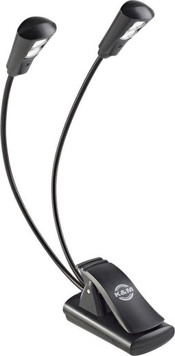 K&M 12244 - Lessenaarlampje, 2 koppen, 2 leds