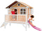 AXI Stef Speelhuis in Bruin/Wit - Met Verdieping en Paarse Glijbaan - Speelhuisje voor de tuin / buiten - FSC hout - Speeltoestel voor kinderen