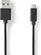 USB-Kabel - USB 2.0 - USB-A Male - USB Micro-B Male - 12 W - 480 Mbps - Vernikkeld - 2.00 m - Rond - PVC - Zwart - Doos