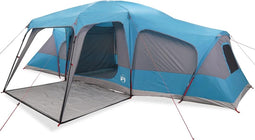 vidaXL - Familietent - met - verandakoepel - 9-persoons - waterdicht - blauw