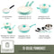 COOCK 19-Delige Pannenset - Inductie - Anti-Aanbak Coating - Ergonomische Koudgrepen - Turquoise (Groen)