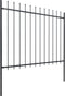 vidaXL - Tuinhek - met - speren - bovenkant - 6,8x1,5 - m - staal - zwart