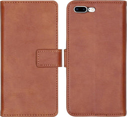 iMoshion Hoesje Geschikt voor iPhone 8 Plus / 7 Plus Hoesje Met Pasjeshouder - iMoshion Luxe Bookcase - Bruin