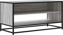 vidaXL - Tv-meubel - 91x40x46 - cm - bewerkt - hout - metaal - grijs - sonoma - eiken