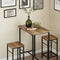 SoBuy OGT10-PF - Bistrotafel 3-delige set - 1x tafel + 2x stoelen - Bruin