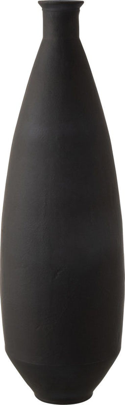 J-Line vaas Ovaal - glas - mat zwart - 80.5 cm hoog