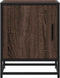 vidaXL - Nachtkastje - 40x31x50 - cm - bewerkt - hout - en - metaal - bruin - eikenkleur