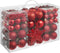 tectake - Set van 86 kerstballen - 3 maten - rood (set van 86)