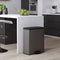 Curver Deco Bin Duo - Prullenbak - 2x26L Afvalscheiding - Lichtgrijs