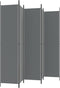 vidaXL - Kamerscherm - met - 5 - panelen - 250x220 - cm - stof - antracietkleurig